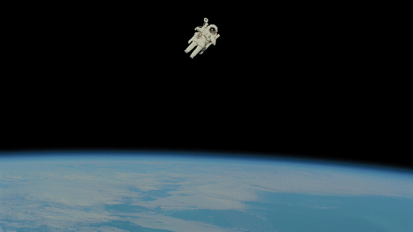 Astronaut floating above Earth