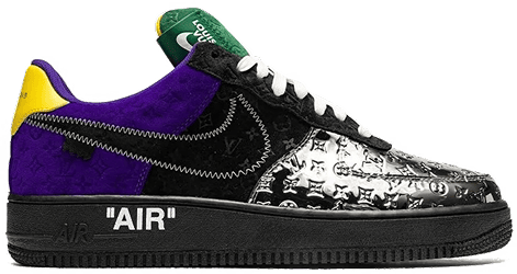 Louis Vuitton Nike Air Force 1 Low Black Metallic Silver