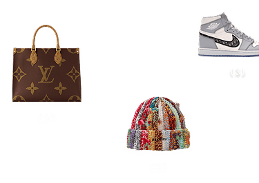 Top items: LV tote, Gucci beanie, Dior Jordan 1